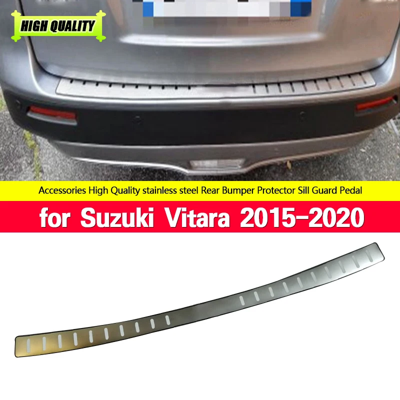 

For Suzuki Vitara 2015 2016 2017 2018 2019 2020 Ultra-thin Rear Bumper Protector Sill Trunk Tread Plate Cover Trim Car Styling