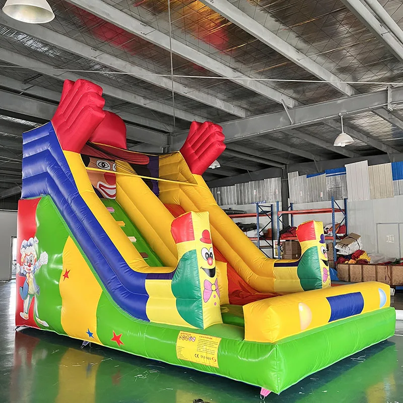 High Quality Inflatable Land Slide Clown Pattern For Children Jumping Play Outdoor