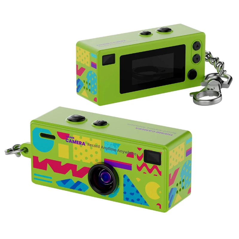 Mini sleutelhanger duimcamera met 1080P HD video-opname en 130 graden groothoeklens TFT LCD-scherm voor studenten 2025