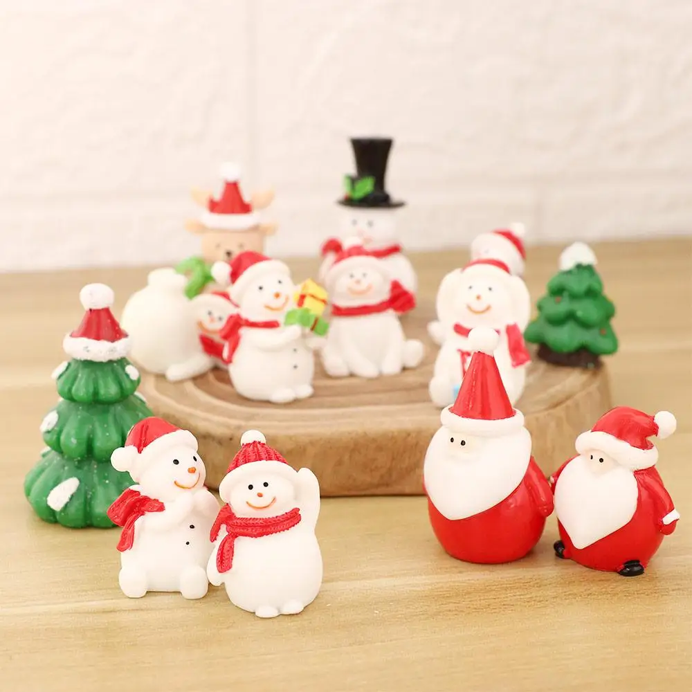 Snowman Snow Scene Dollhouse Decoration Figures Terrarium Figurines Christmas Miniature Ornaments Micro Landscape