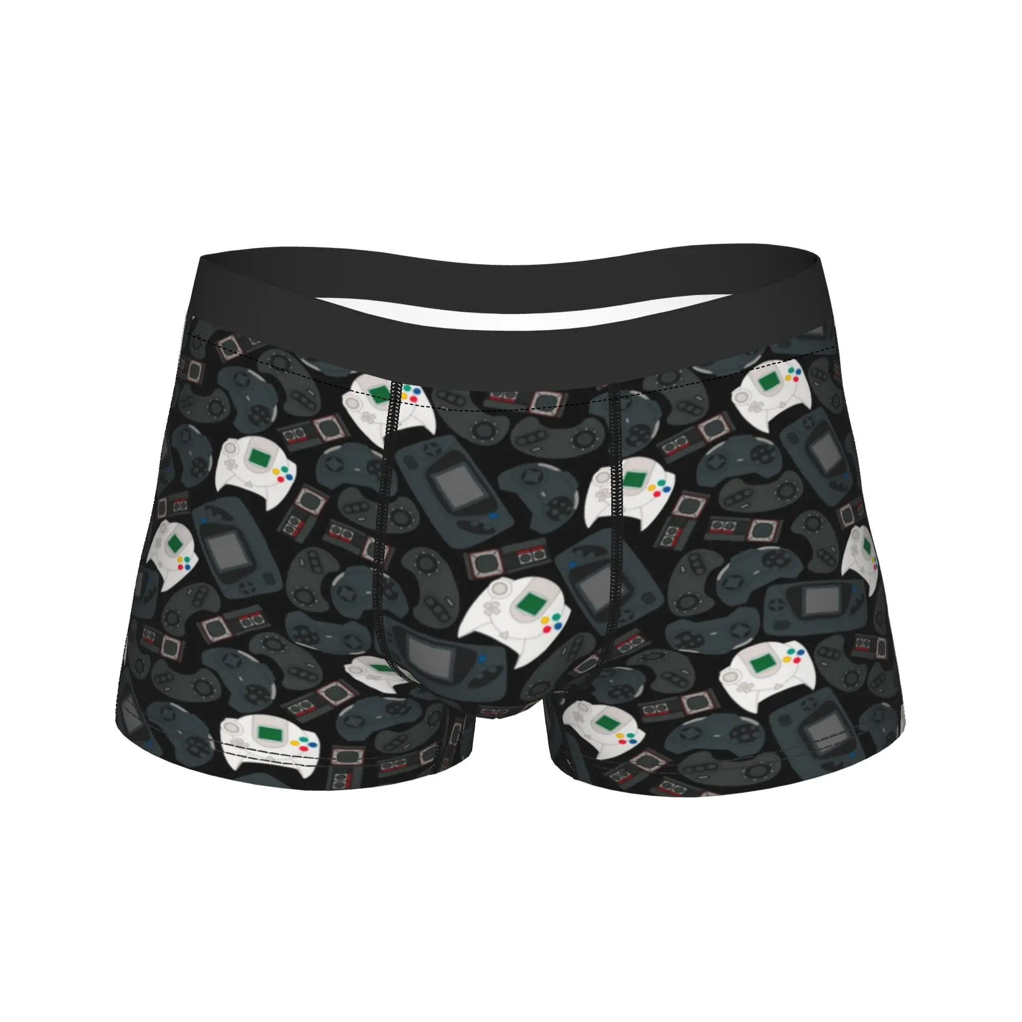 Men's Game Controller Pattern Long Underwear  Printed Boxer Briefs Shorts Panties Male Mid Waist Underpants M-XXL