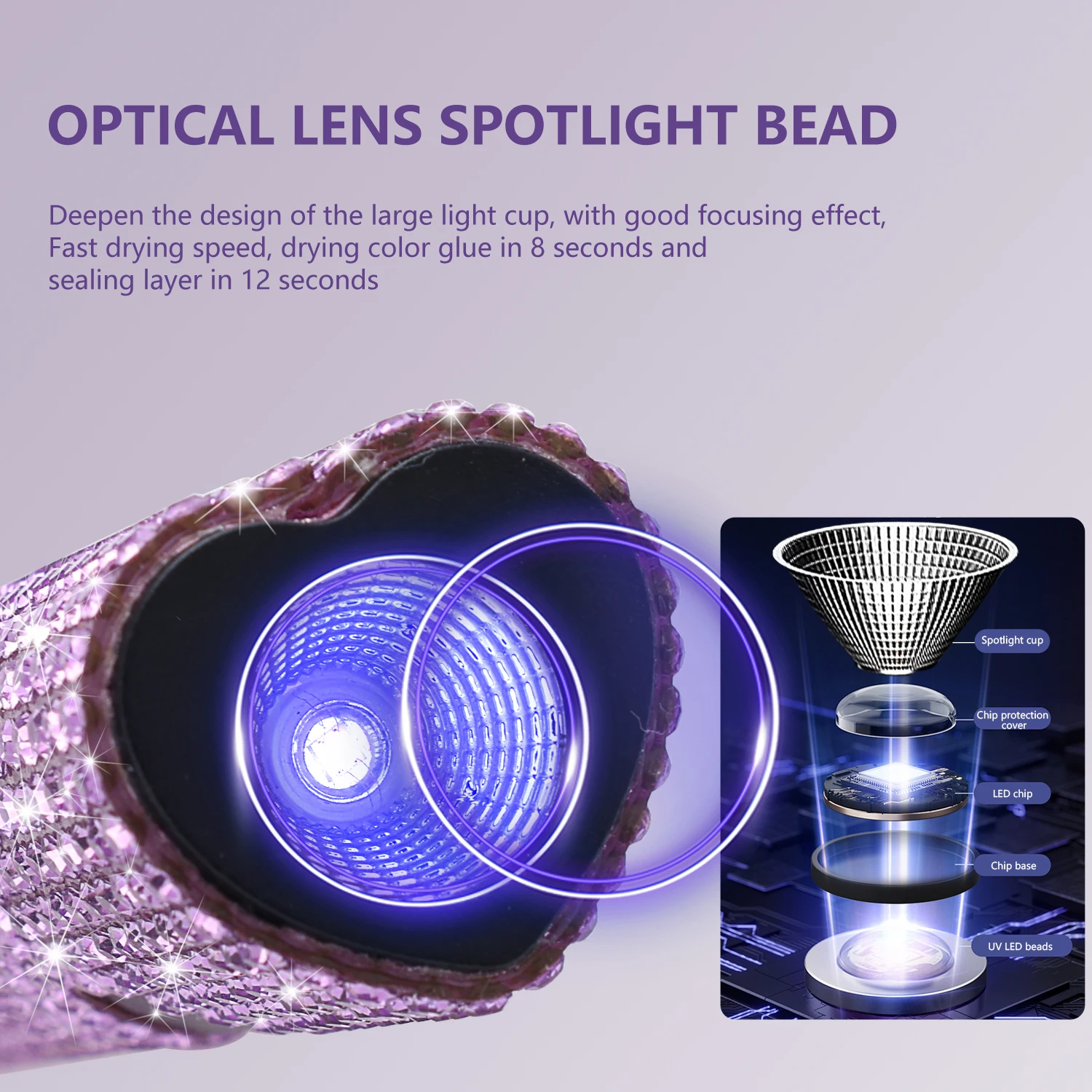 مجفف أظافر محمول باليد مع مثقاب، ومجفف أظافر جل محمول مع كابل USB، ومصباح أظافر خاص قابل لإعادة الشحن وأظافر احترافية