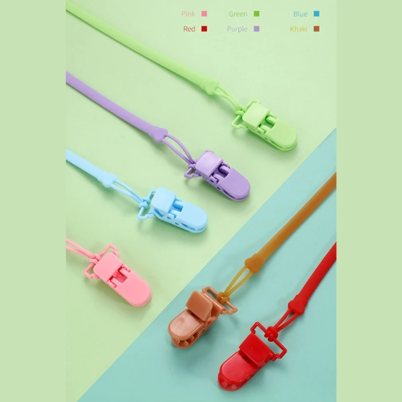 Anti-Lost Chain for Baby Pacifier Clip Nipple Hanging Strap Dummy Holder Silicone Teether Clip Belt Newborn Shower Gift