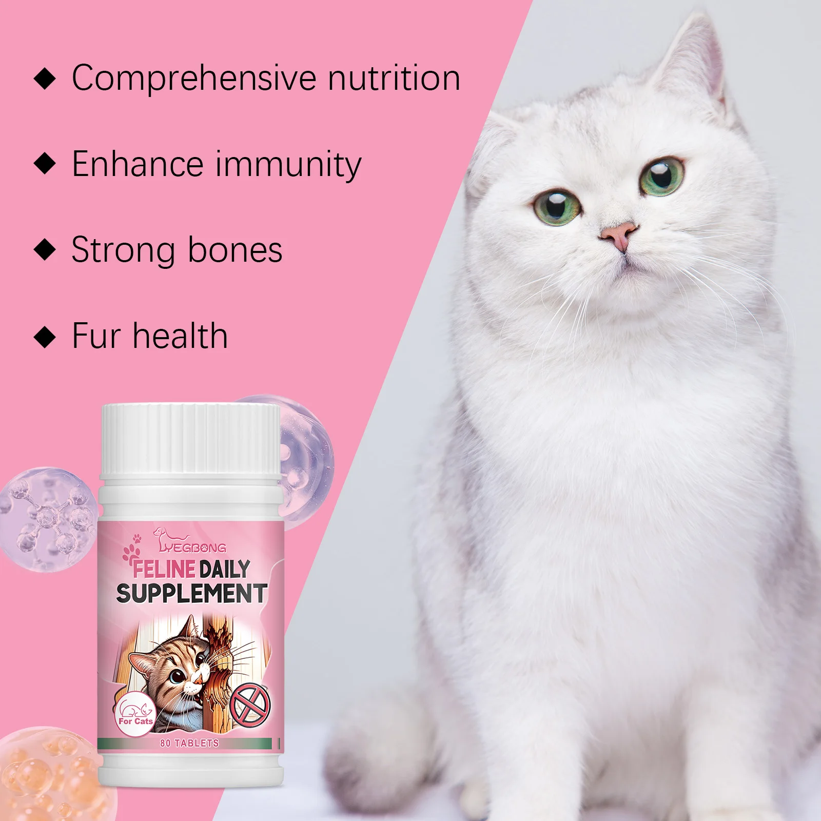 Cats Pet Mood Relaxer Micronutrient Tablets For Cats Supplement With Vitamins For A Balanced Cats Diet Nutritional Supplement