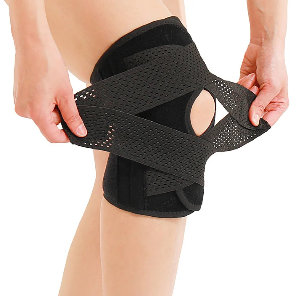 1PCS Meniscus Knee Brace for Women and Men Knee Support with Side Stabilizers Adjustable Knee Wrap with UltraBreathable V-Straps