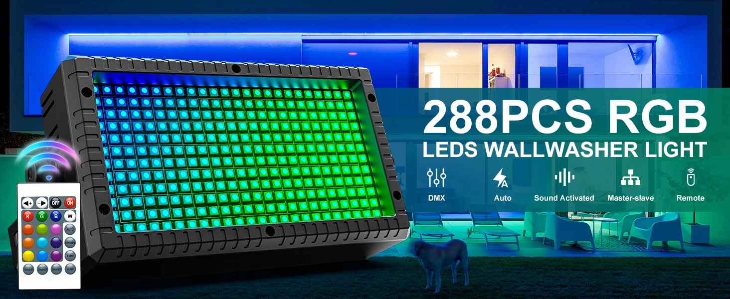 U'King 60 W RGBW LED Wall Washer Licht 3in1 Mni 288 LED Strobe Licht DMX Super Helle DJ Wash Bar Strobe Effekte Bühnenbeleuchtung – Detail 1