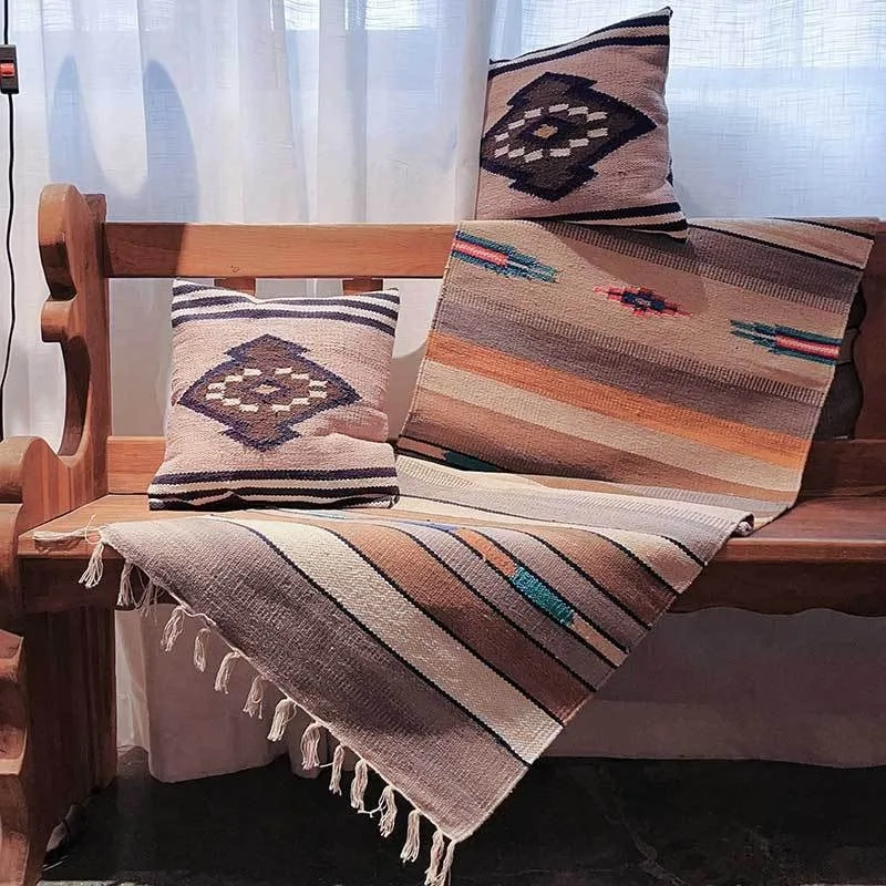 Indian cotton blanket yoga mat handmade shawl sofa cushion bay window mat