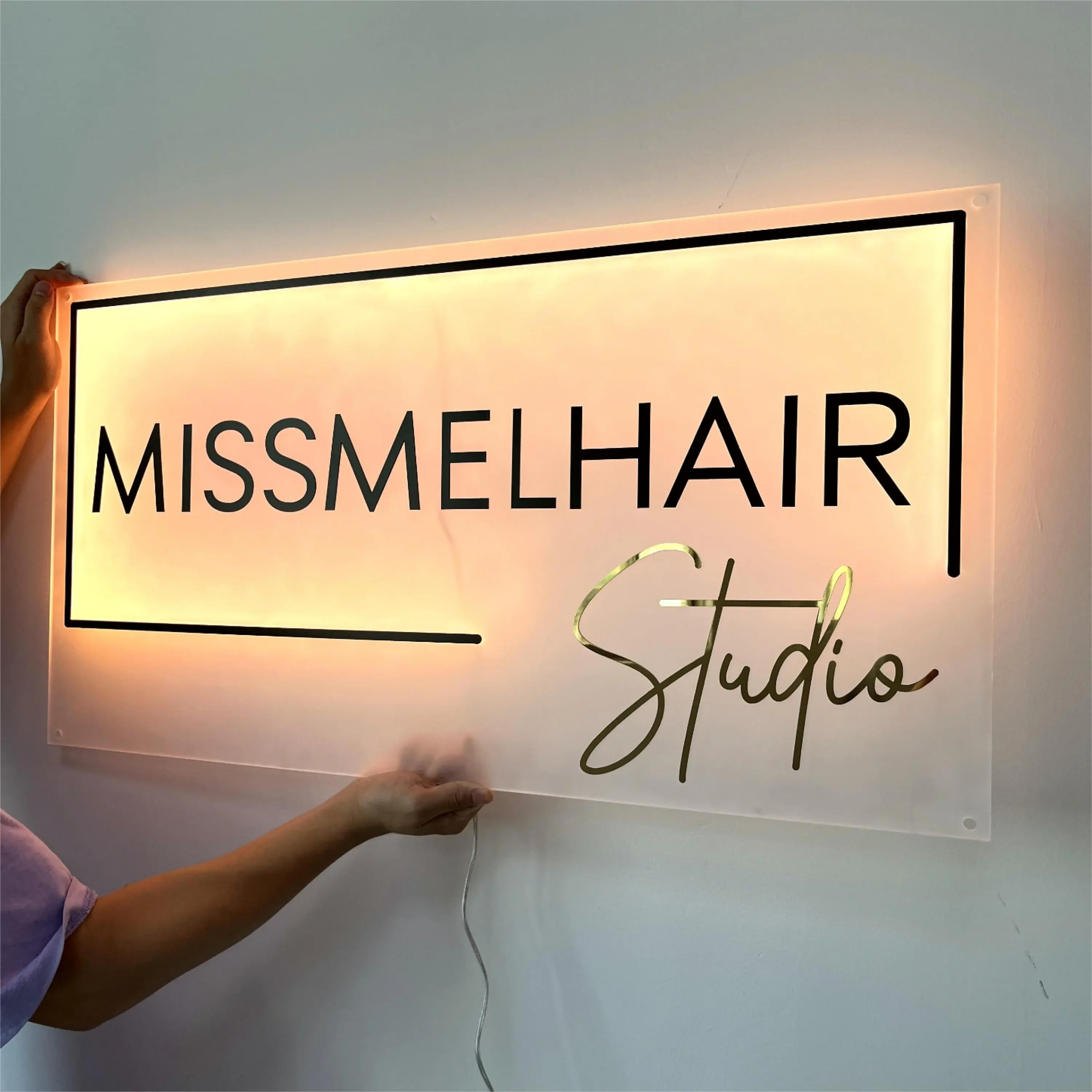 مخصص الاكريليك الأعمال تسجيل مخصص صالون الأعمال شعار تسجيل صالون تجميل جدار ديكور اسم الشركة لافتات