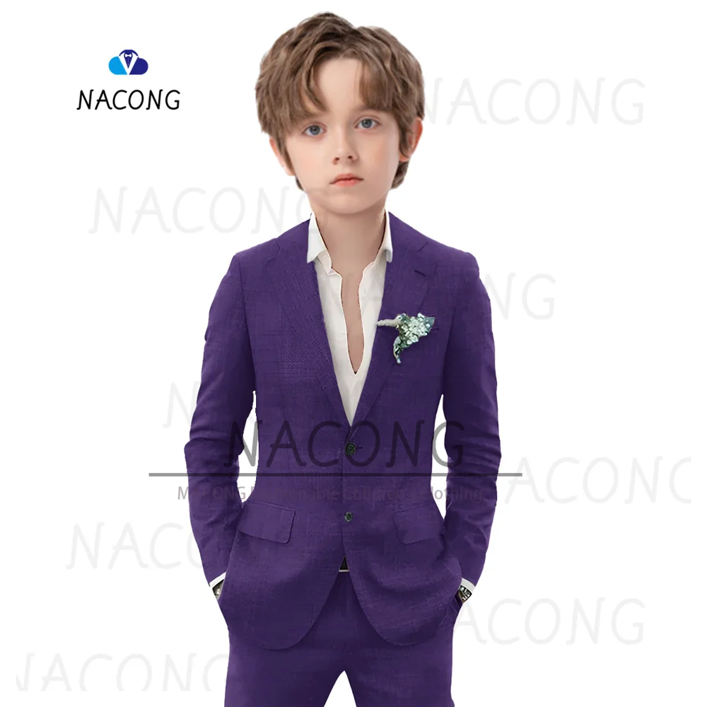 Boys Suit Summer Breathable Linen Tuxedo 2-16t Wedding Party Two-Piece Children's Suit Jacket