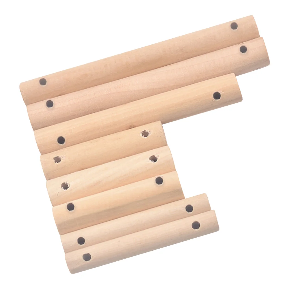 

40 Pcs Birch Clip DIY Wood Round Sticks Pet Ladder Rods Toy Wooden Ornament Craft Crafts Supply Material