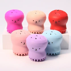 1pc Octopus-Shaped Bubble Maker Silicone Facial Deep Cleansing Brush Makeup Removal Tool Portable Multi-functional Gadget 