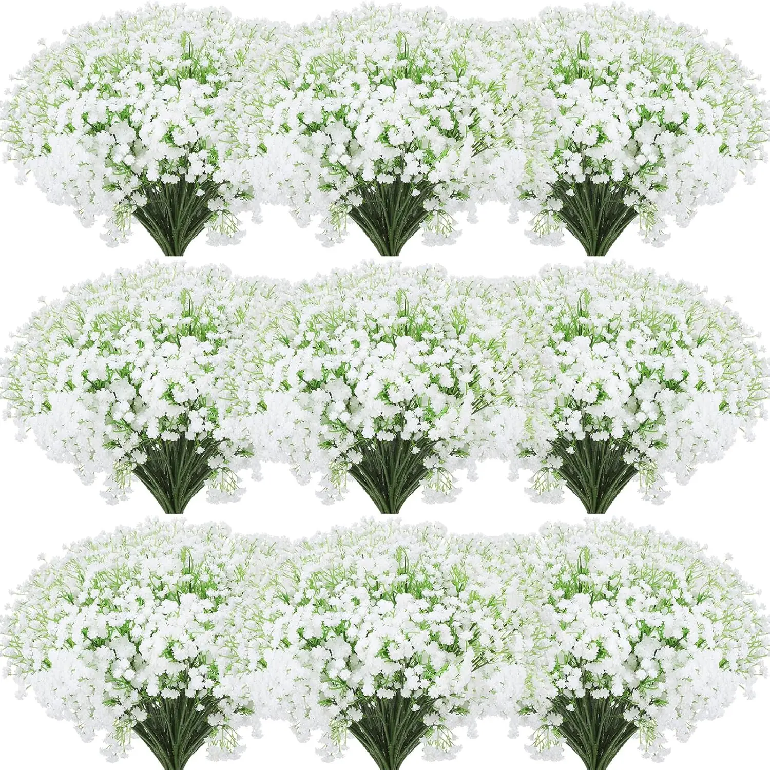 100 Pcs Artificial Baby Breath Gypsophila Flowers Bouquets 20.5 Inch Faux Gypsophila Flowers DIY Floral Bouquets Real Touch