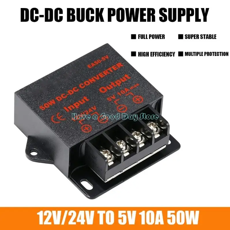 462D DC12V 24V To 5V 10A Stepping Down Converters Power Bucking Converters Module For Car Electronics LED Lights DashCam