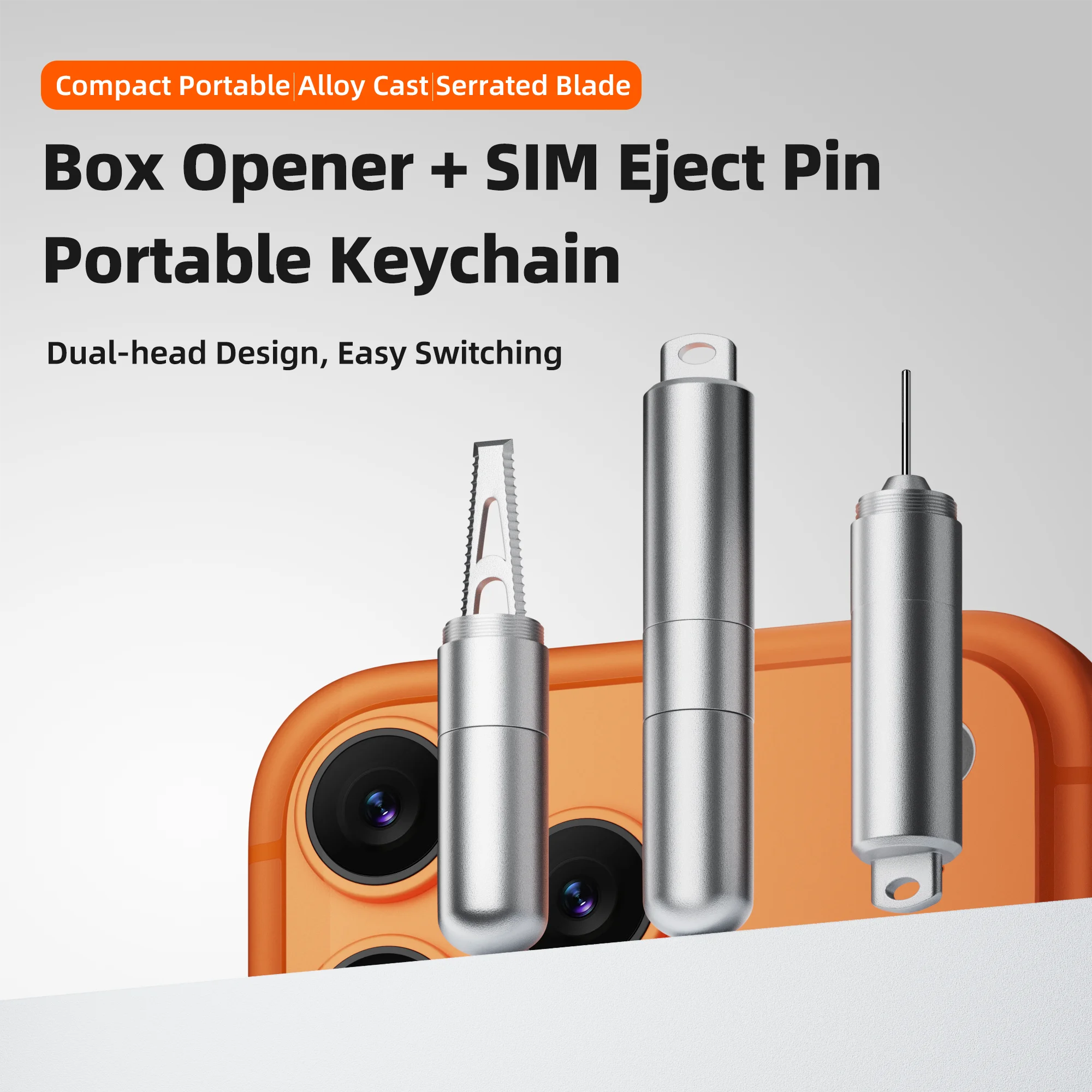 2 in 1 Multi-functional Keychain Portable SIM Card Eject Pin Box Opener Alloy Mini Pocket Tool For Mobile Phone view 2