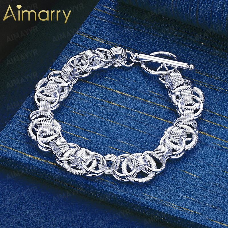 925 Sterling Silver Multi-layer Buckle Heavy-duty Retro Bracelet for Women's Parties and Banquets High-quality Fashion Jewelry