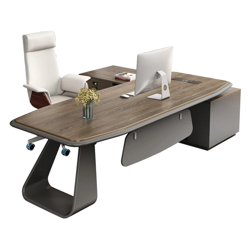 Custom High Quality Modern Design L-Shaped Executive Office Furniture Convertible Wood Boss Desk in China