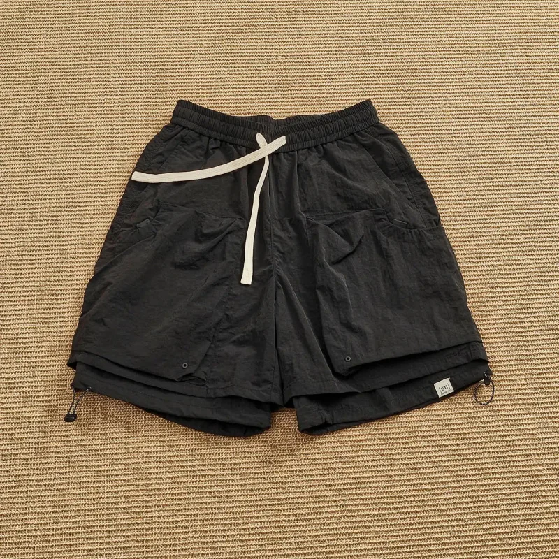 New 2026 Men's Work Pants, Stylish Japanese Style, Quick-Dry Drawstring Shorts for Trendy Outdoor Activities, Lightweight Multi-