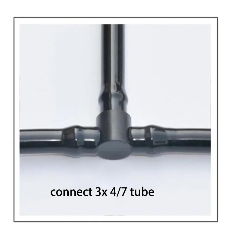 10pcs 4/7mm 3 Way Tube Hose Connector T-Shape Garden Watering System Adapter Plumbing Irrigation Barb hose Splitter Pipe Tee A5