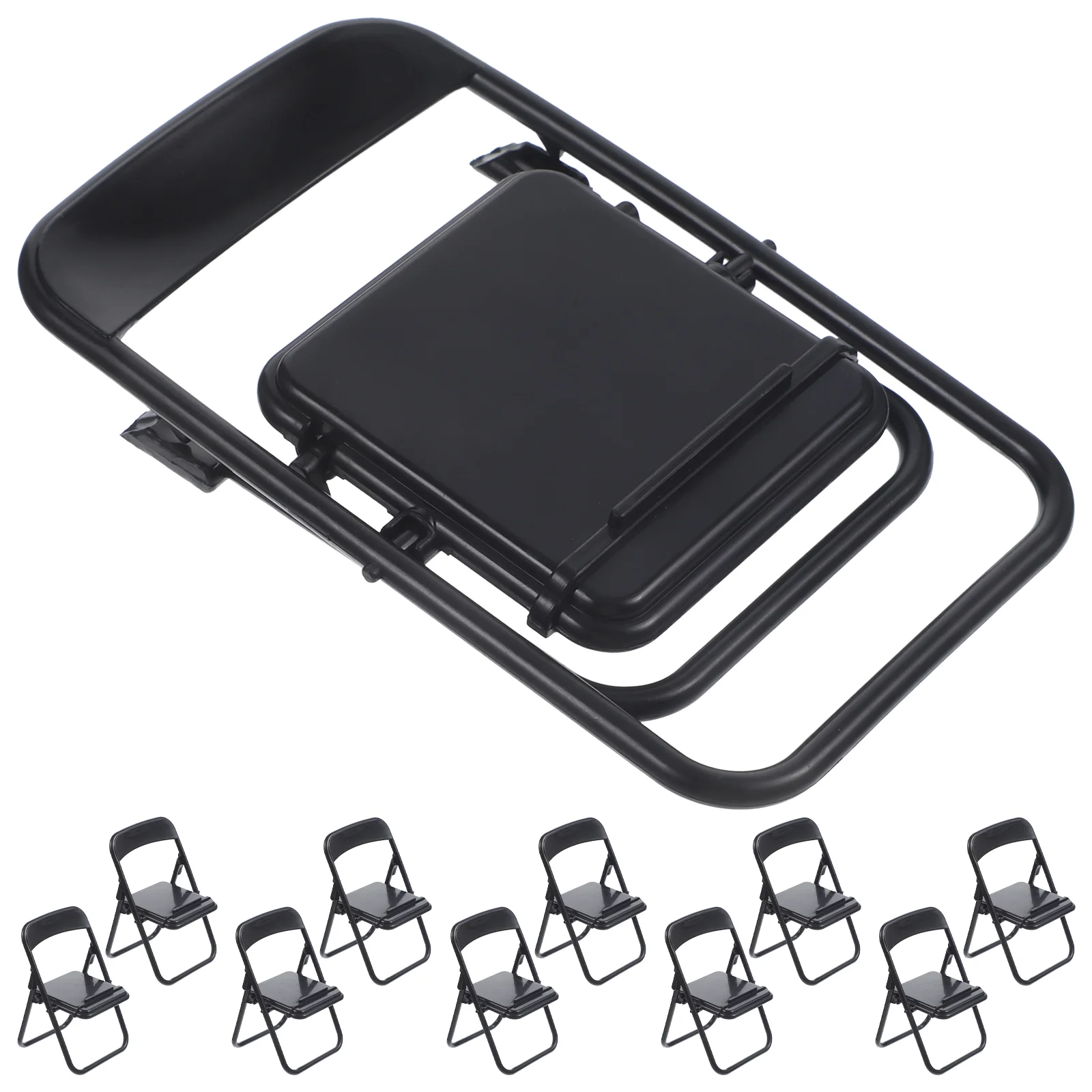 20 Pcs Folding Chair Mic Stand Phone Rack Desk Mini Foldable Plastic Mobile Holder Office Cellphone Bracket Desktop