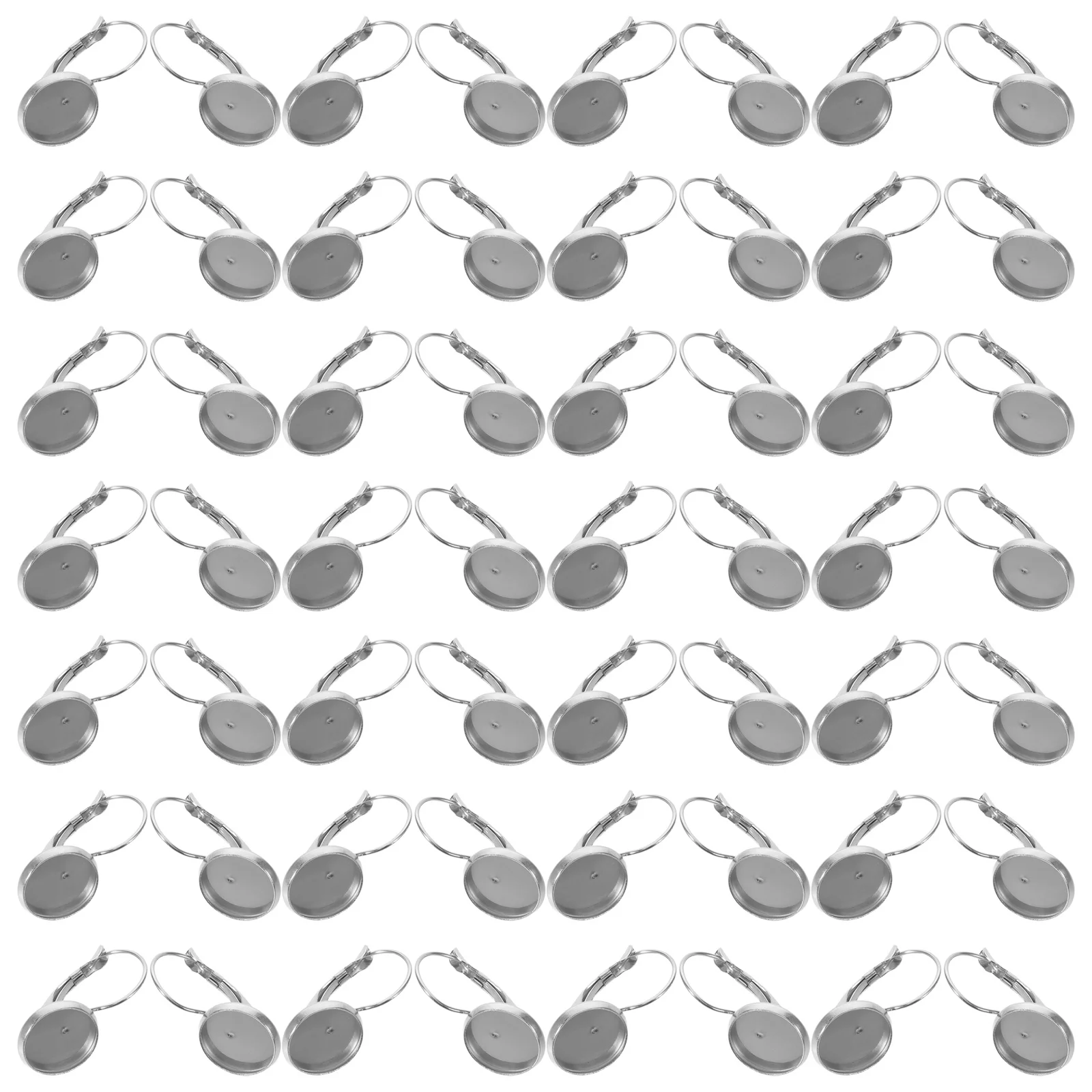 

100Pcs Stainless Steel Blank Earring Bezels Round Trays for Jewelry Making DIY Earring Setting Craft Accessories