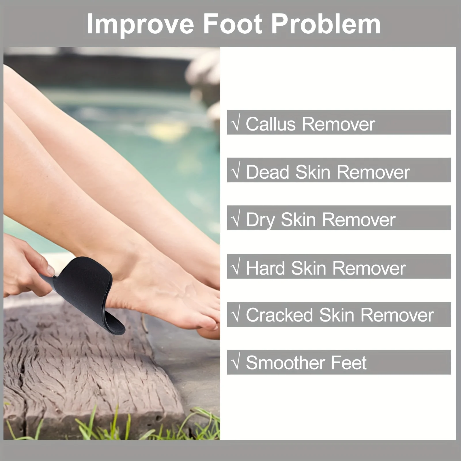 Curved Foot File Callus Remover for Feet, 1pcs Double Sided Foot Heel Scraper U-Shaped Foot Scrubber for Dead Cracked Skin