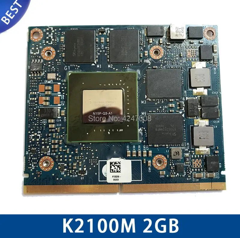 

Original K2100M N15P-Q3-A1 2GB Video Graphics Card For Laptop HP ZBook 15 g1 Elitebook 8560W 8770W