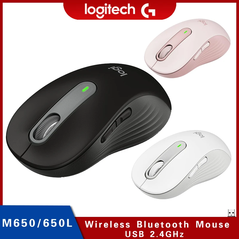 Logitech M650/M650L Wireless Mouse For Large Sized Small to Medium Sized Hands Silent Clicks Bluetooth for PC/Mac/Multi-Device