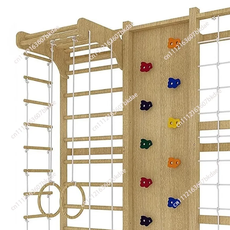 Extended Training Children's Indoor Climbing Wall, Educational Solid Wood Climbing Wall Household Physical Training Equipment