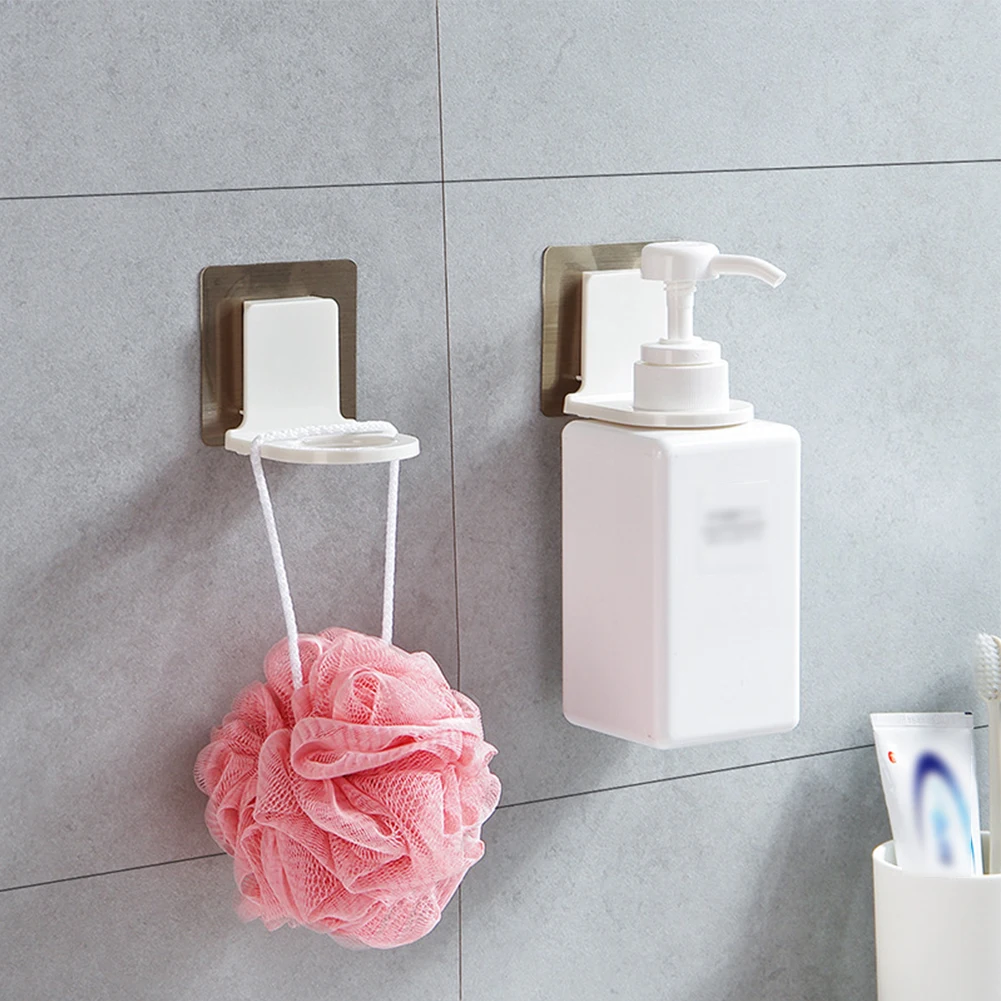 3pcs Wall Mounted Self-Adhesive Shampoo Shower Gel Bottle Holder Shelves Hanger Wall Mounted Suction Cup Bathroom Accessories