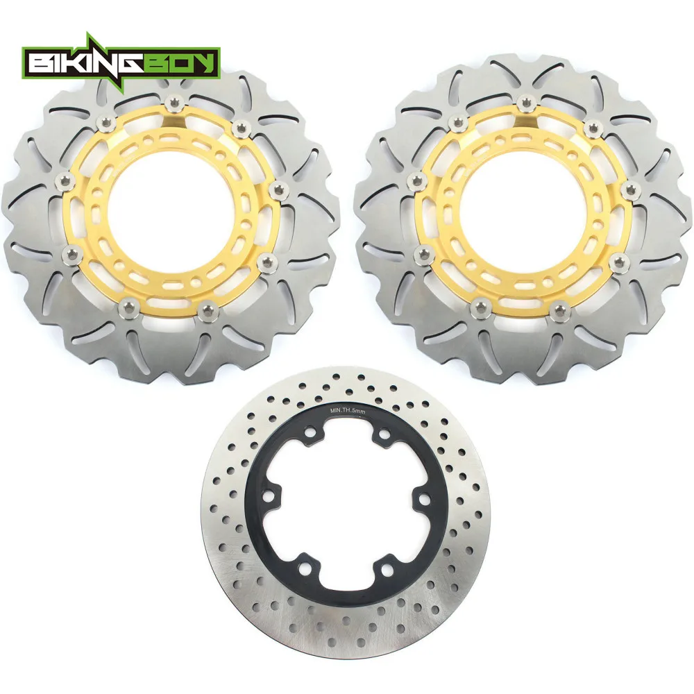 BIKINGBOY Front Rear Brake Discs Rotors For Daytona 750 900 1000 1200 Speed Triple 900 94 95 Trophy 900 1200 96 97 98 99 00 01