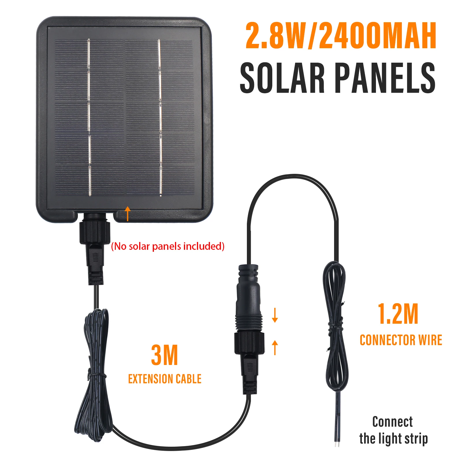 IP67 Male To Female LED Connector Wire 1.2M 3M Waterproof Black Power Cord 5/10pcs 2Pin Extension Power Cable For Solar Panel