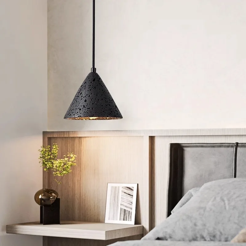 

Japanese Wabi-Sabi Modern Minimalist Yellow Travertine Pendant Light for Restaurant Bedroom Bedside Island Bar Hotel B&B