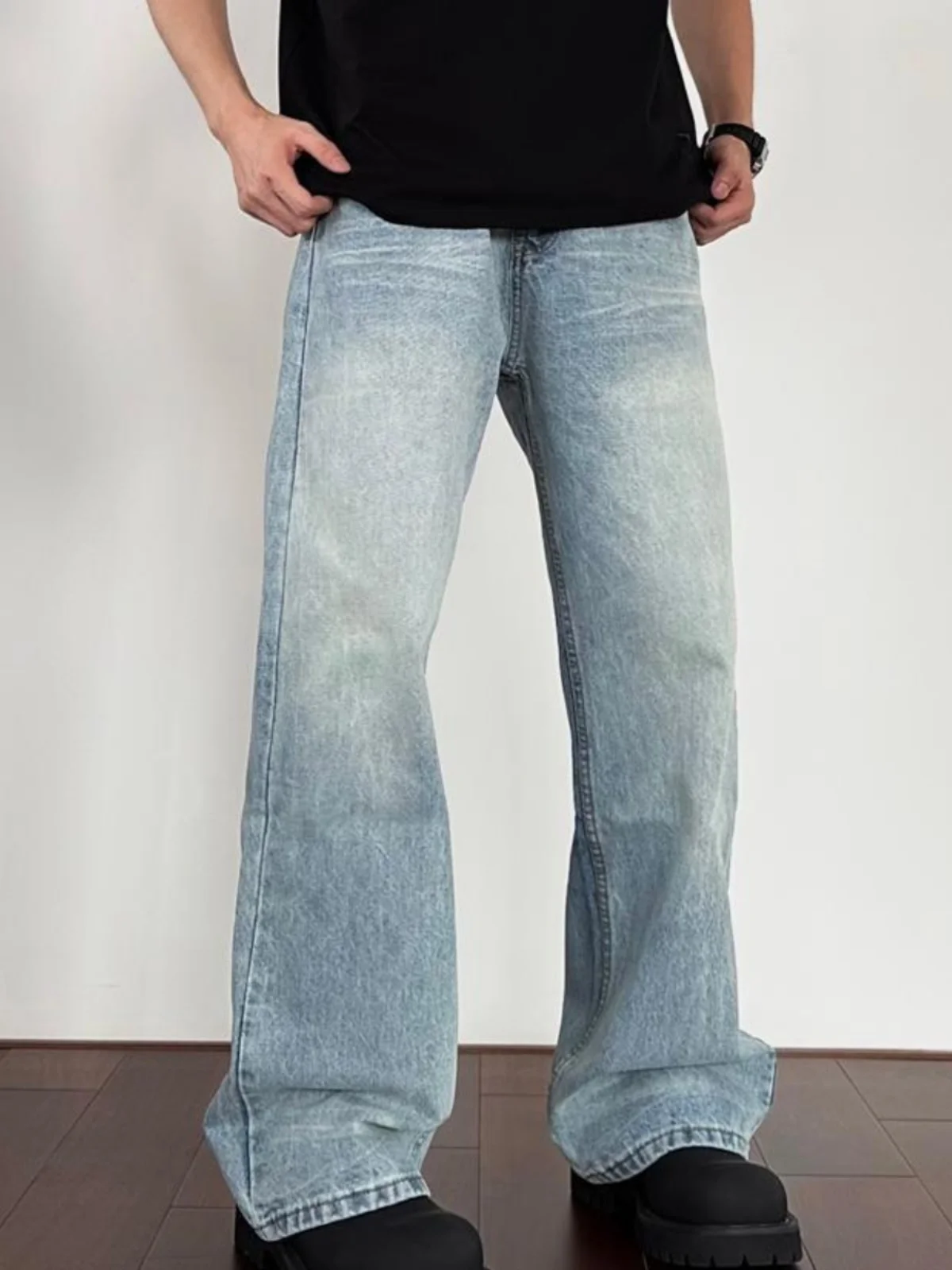 

American Retro Waed Straight Leg Wide Leg Jeans Men Women Spring Autumn Loose Casual Drape Cleanfit Long Pants