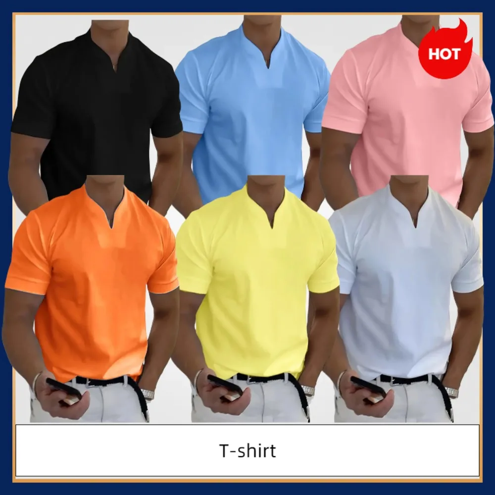 

Summer New Muscle Fit Gym T-Shirt for Men - Stretch Cotton Short Sleeve Workout Top