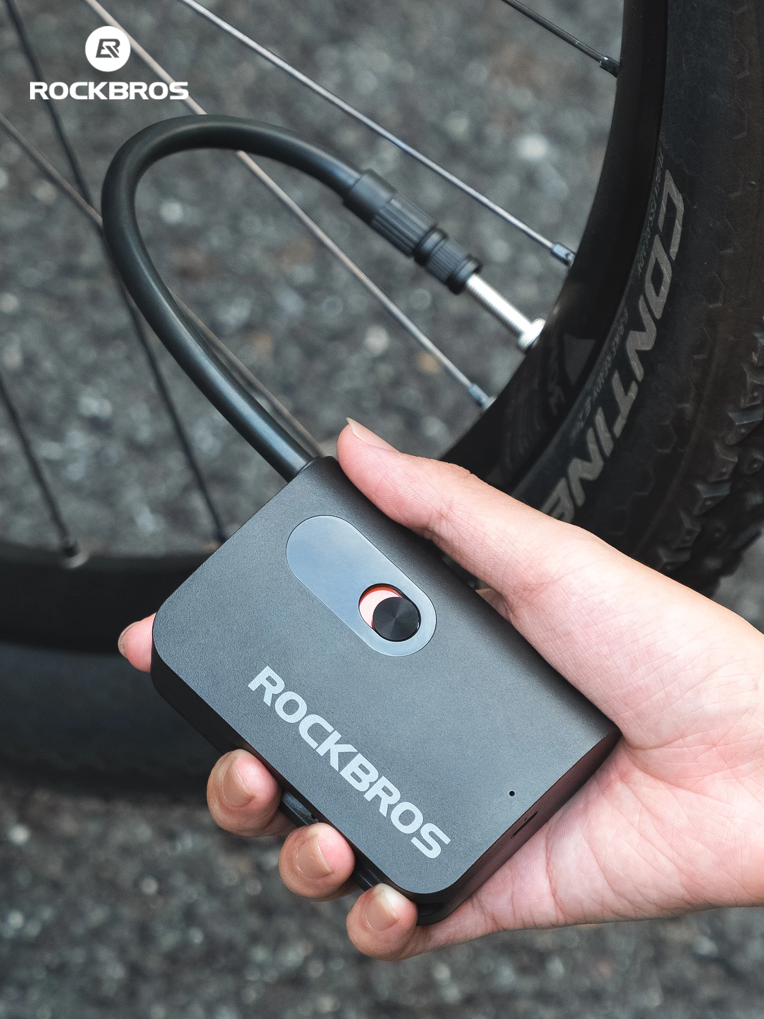 AliExpress ROCKBROS ROCKBPROS Mini Portable Bicycle Electric Pump 70psi 2600mAH Tire Air Inflator Pump MTB Road Bike Electric Vehicle Cycling Pump