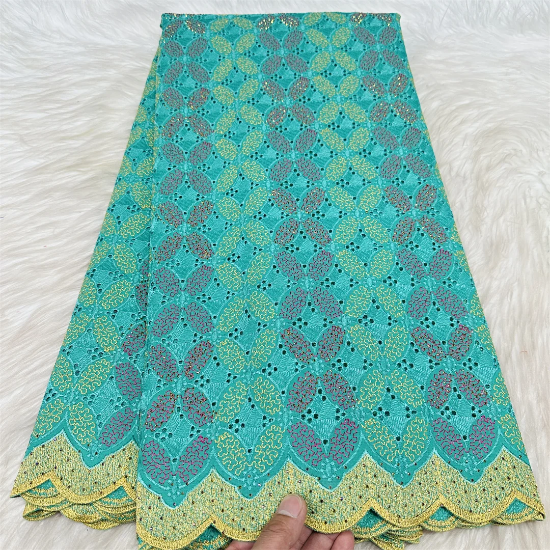 African Cotton Lace Fabric Embroidery 5 Yards 2026 Nigerian Swiss Voile Lace Fabrics Sewing For Women Wedding Party Dress