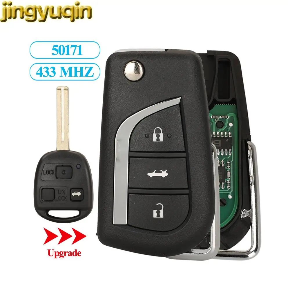 

Jingyuqin Car Key Alarm Remote Fob Upgrade 433mhz For Toyota Camry RAV4 Corolla Highlander LEVIN REIZ VIOS Lexus TOY48 Blade