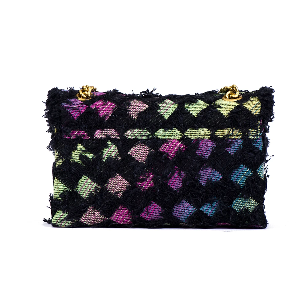 Bolso de mano de mezclilla de colores negros para mujer, bolso informal clásico, bolso cruzado negro, bolso de hombro