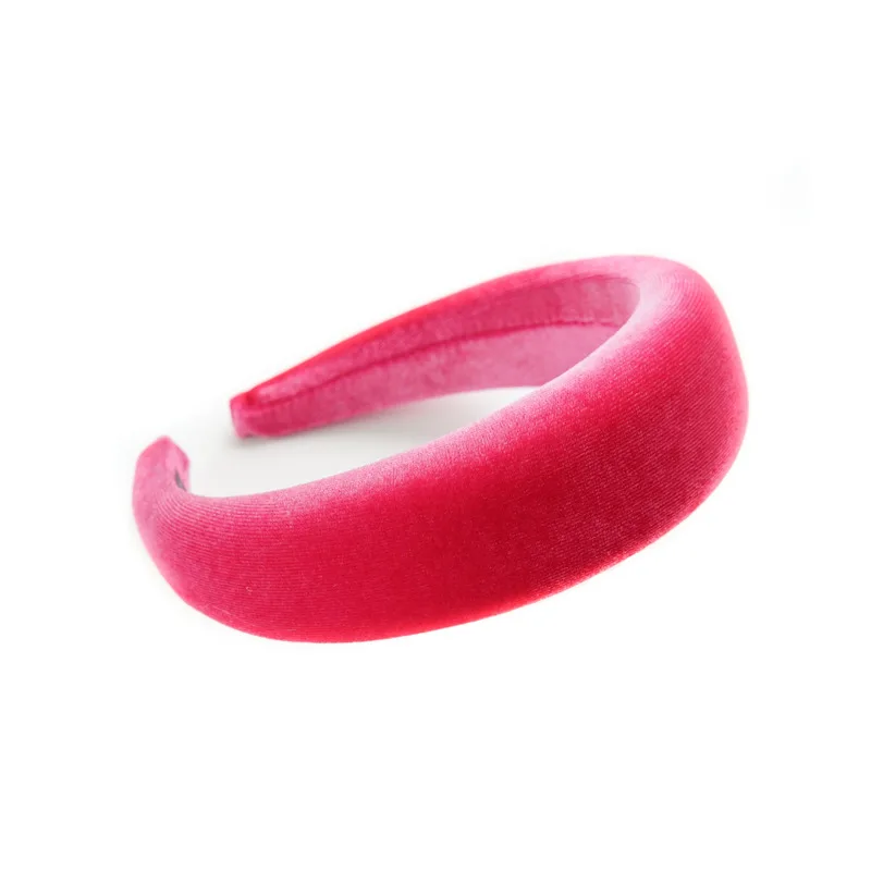 Fashion Plain Velvet Padded Headbands Wide Thick Sponge Hairbands for Women Girls Soft Non-slip Hair Hoop Bezel Hair Accessories