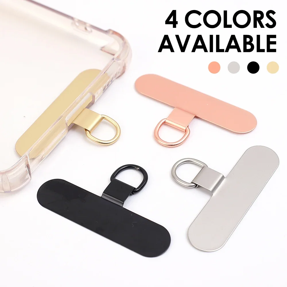 4-1PCS Ultra-thin Stainless Steel Phone Tether Patch Replacement Phone Straps Gasket Sturdy Cellphone Safety Metal Connect Piece