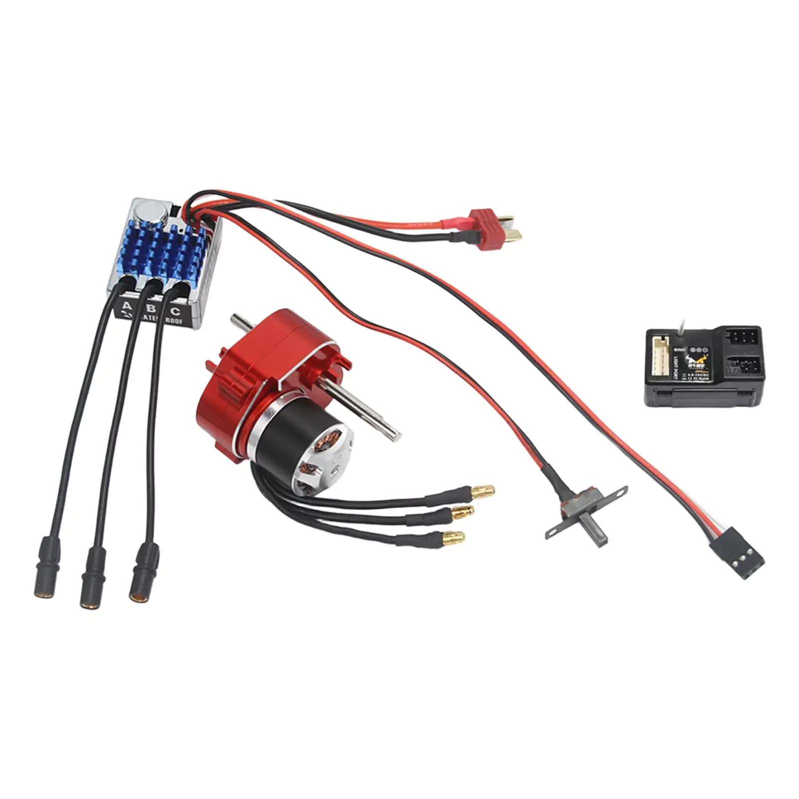 Brushless Motor Metal Gearbox ESC Set Replacement High Performance Brushless Motor Upgrade Kit Receiver Included for MN168 MN99S