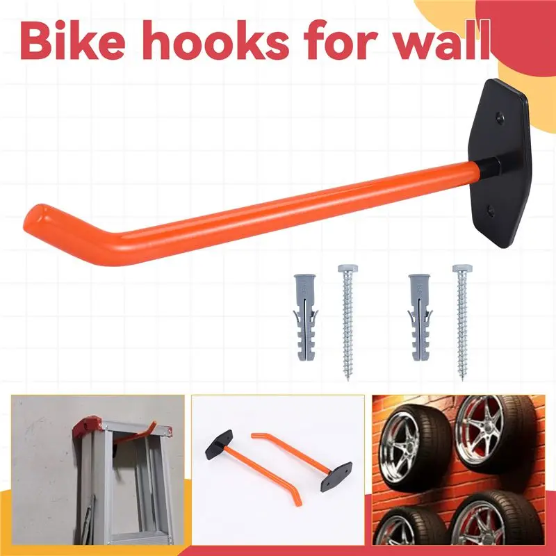 4 PCS Garage Hooks Heavy Duty Wall Mount,Tire Storage System With Anti-Slip Coating,Hang Heavy Tools For Bikes,Tools-AT36