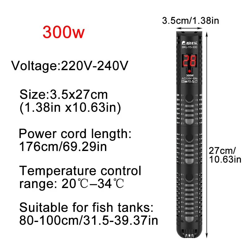 Aquarium-Heizung, LCD-Display, digitaler Thermostat, Tauchwasser-Heizstab, konstante Temperaturregelung, 220 V, 500 W