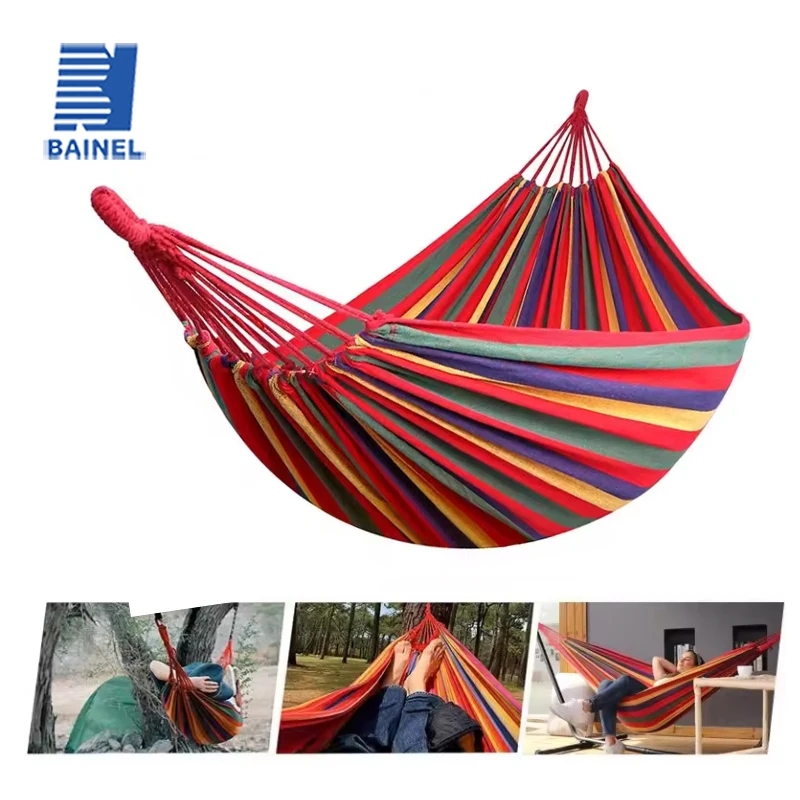 

1pcs Outdoor camping thickened canvas outdoor swing anti-tip hammock hammock camping swing portable hammock