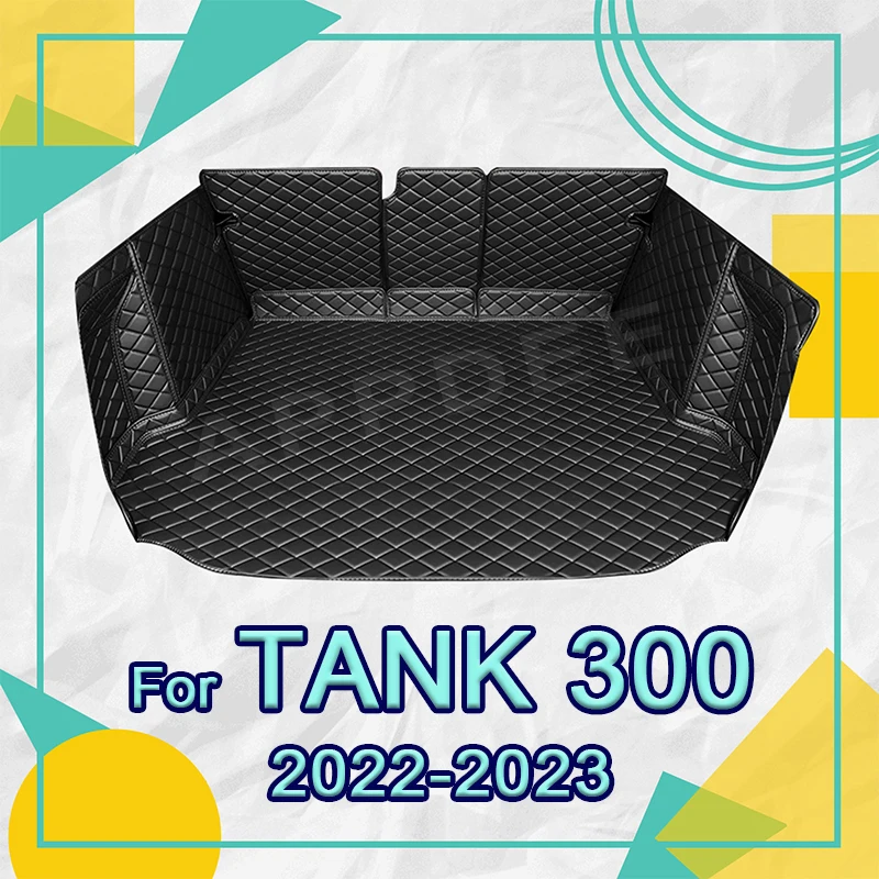 

Auto Full Coverage Trunk Mat For Tank 300 2022 2023 Leather Car Boot Cover Pad Cargo Liner Interior Protector Accessories