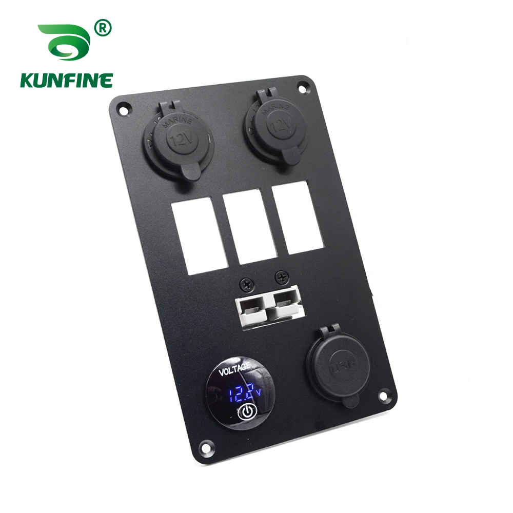 

Combination Switch Panel Voltmeter Cigarette Lighter USB Charger Switch For Car Off-road RV Bus Yacht Boat
