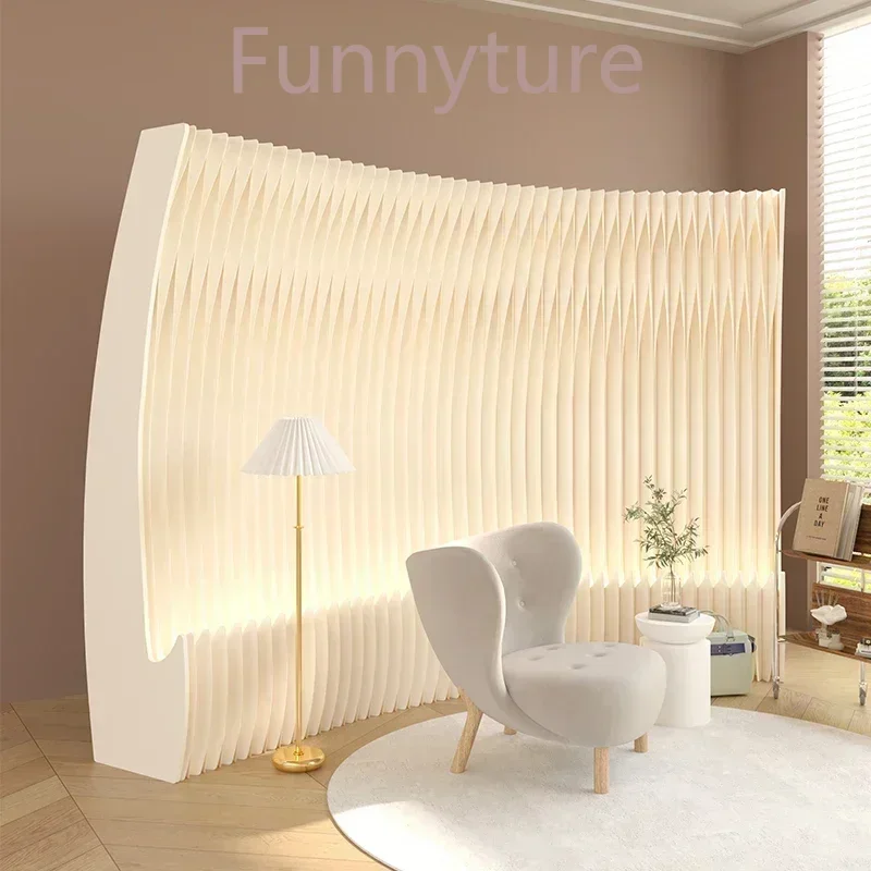 Foldable Screen partition Screen partition atmosphere modeling organ paper wall office folding baffle decoration live broadcast