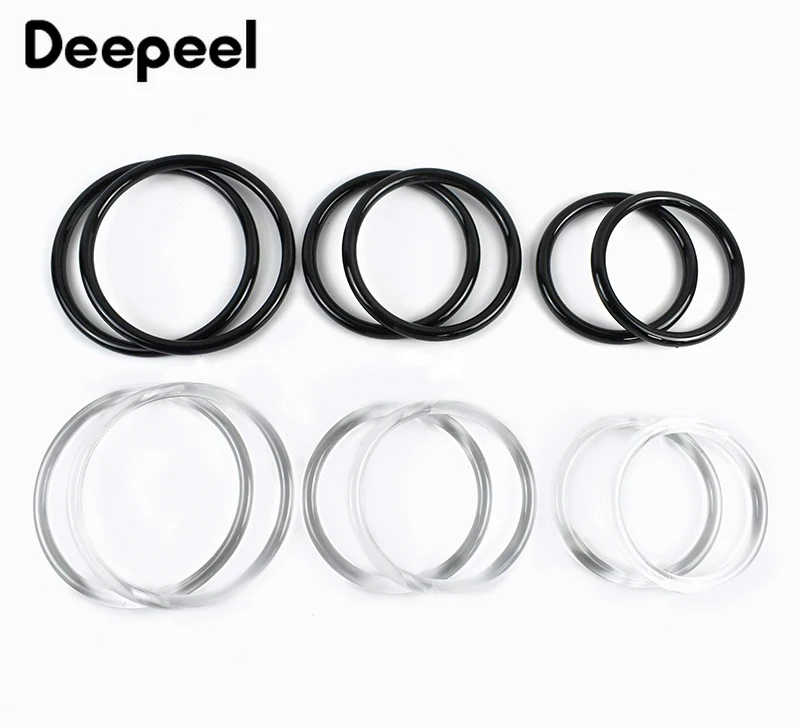 

2/4Pcs Deepeel Acrylic Plastic O Ring Transparent Bag HandlePurse Frame Handbag Replace Resin Handles Woven-bag Accessories