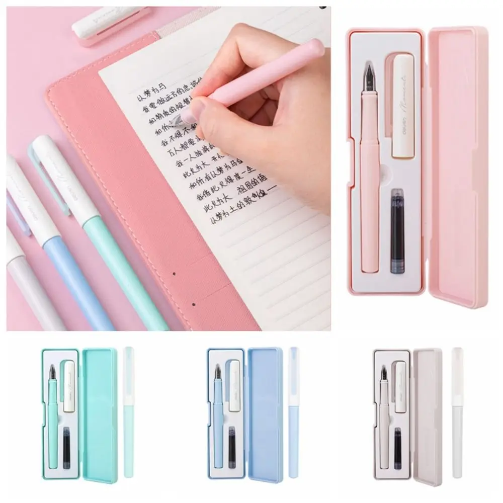 4 Color Smoothly Writing Boxed Fountain Pen Set Replaceable Ink 0.3-0.45mm Calligraphy Pen Set EF Pen Head Signature Pen Drawing