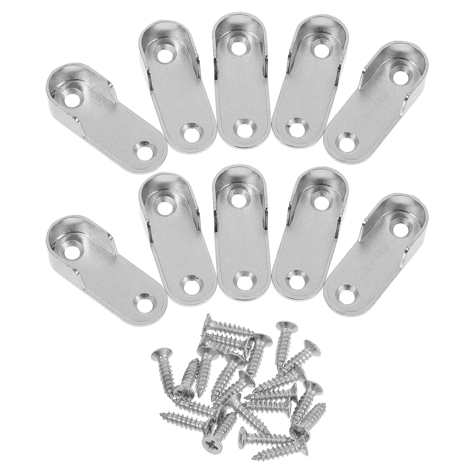 

10pcs Closet Rod Brackets Wardrobe Support Hangers Zinc Alloy Heavy Duty Wall Mounted Pole Holders Easy Install Dual
